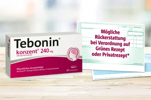 Packung und Grünes Rezept