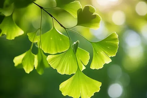 Ginkgo-Blätter am Baum