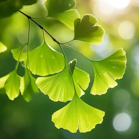 Ginkgo-Blätter am Baum