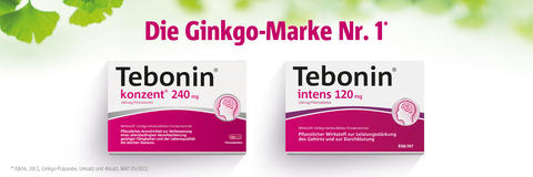 Tebonin konzent und Tebonin intens, die Ginkgo-Marke